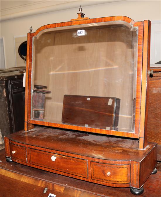 A Regency mahogany toilet mirror, W.69cm